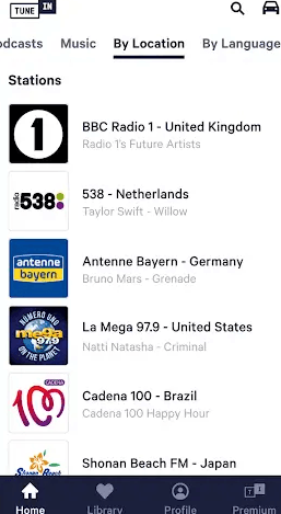 tunein radio pro app